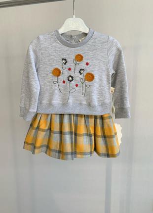 Теплое платье на девочку 74, 80 см