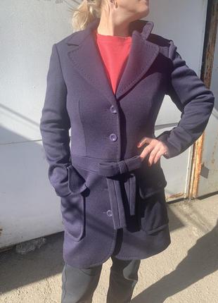 Синє пальто жіноче пальто пальто міді пальто демісезонне1 фото