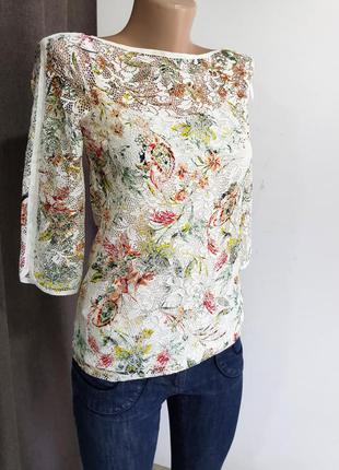 Блузка легка кофточка в сітку з майкою-підкладкою6 фото
