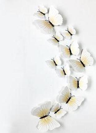Белые бабочки на магните - 12шт.3 фото