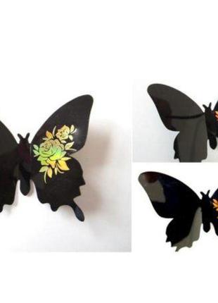 Декор "бабочки" черные - 12шт.2 фото