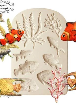 Молд кондитерский "красное море" - размер молда 9*14см, силикон