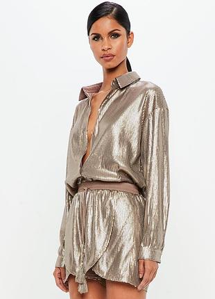 Роскошные шортики peace + love! бронзовые паетки!