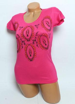 Розовая женская футболка 44-46 размер1 фото