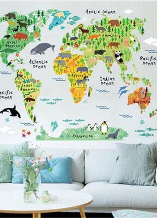 Наклейка в детскую комнату "карта" - 73*95см