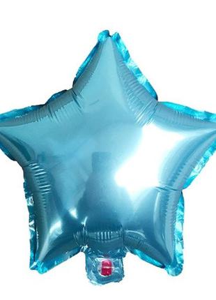 Фольгированный голубой шарик звезда - 20см