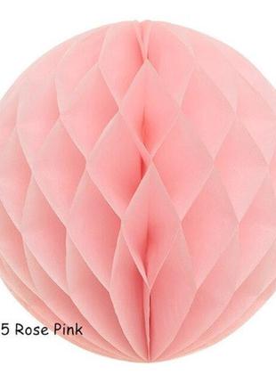 Куля соти паперова 15 см рожевий