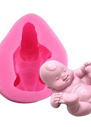 Молд силіконовий немовля 55 на 63 мм рожевий