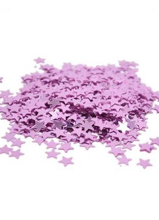Конфетти звездочки жесткий 15 г 1 см розовый