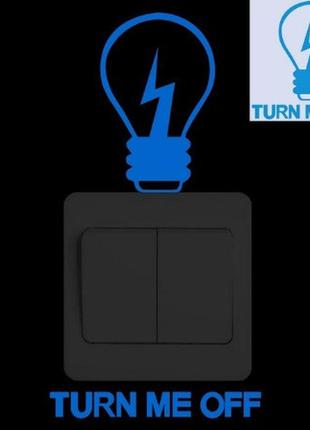 Люмінесцентна синя наклейка "лампочка" - 10*10см (набирає світло і світиться синім)1 фото