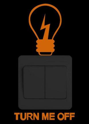 Люминесцентная оранжевая наклейка "лампочка" - 10*10см (наклейка набирает свет и светится в темноте)2 фото