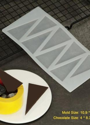 Молд для шоколада треугольники 109 на 215 мм серый