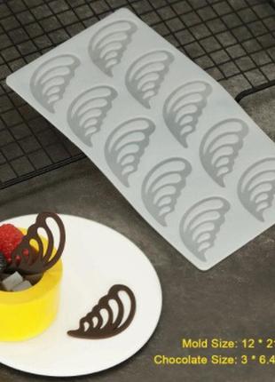 Молд для шоколада крылья 22 на 12 см серый