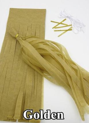 Кисточки тассел бумажные гирлянды 5 шт 35 см хаки