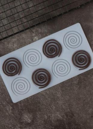 Форма для шоколаду вихорова - розмір молдовського 22,4*11,5 см, харчовий силікон1 фото