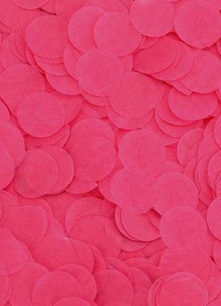 Конфетти кружки из бумаги 10 г 25 мм малиновый