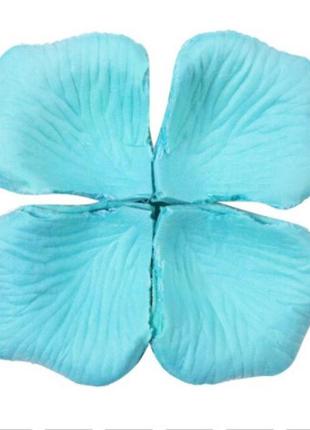 Искусственные лепестки роз 200 штук 45 на 45 мм голубой