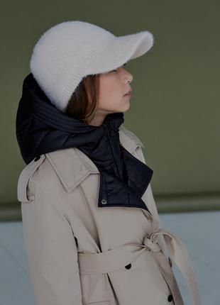 Плащ, тренч, теплий, для дівчинки, капюшоном, дитячий, підлітковий, бежевий чорний, дизайнерський 8