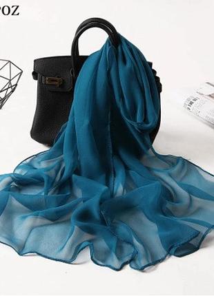 Жіночий шарф зелений - розмір шарфа 145*50см, шифон