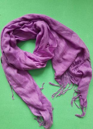 Шарф сиреневый женский - размер шарфа приблизительно 170*65см, 100% полиэстер