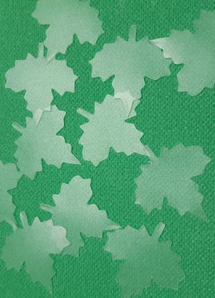 Конфетти, декор кленовые листья прозрачные - в наборе 11шт, пластик, размер 6см