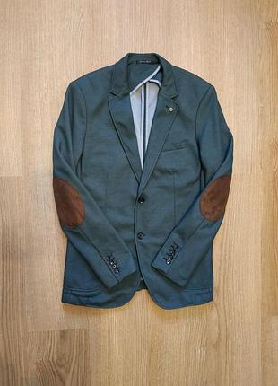 Чоловічий піджак з латками на ліктях zara man