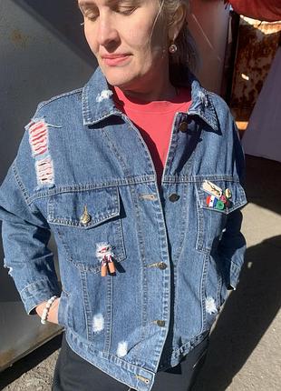 Джинсовка синяя джинсовка женская джинсовка джинсовая куртка синяя голубая куртка джинсовая