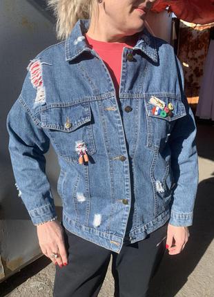 Джинсовка синяя джинсовка женская джинсовка джинсовая куртка синяя голубая куртка джинсовая5 фото