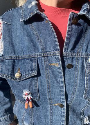 Джинсовка синяя джинсовка женская джинсовка джинсовая куртка синяя голубая куртка джинсовая7 фото