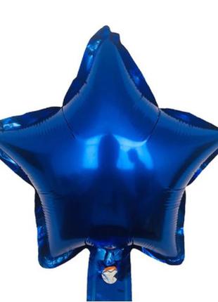 Фольгований кулька зірка темно-синій - діаметр 20см, (без гелію)