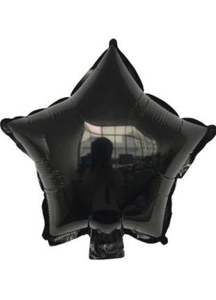 Фольгированный шарик звезда черный - диаметр 20см, (без гелия)1 фото