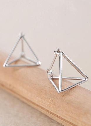 Сережки трикутники серьги5 фото