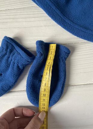 Флисовый комплект шапка и рукавицы для двойни близнецов topolino 18-24 месяцев5 фото