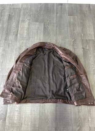 Кожаная куртка коричневая мужская2 фото