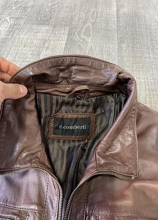Крутая кожаная  мужская куртка коричневая размер xl-xxl 5