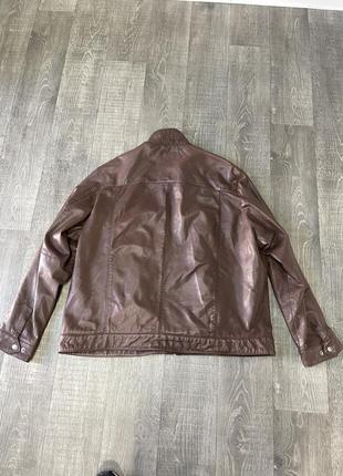 Кожаная куртка коричневая мужская6 фото