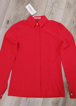 Блузка жіноча червона на довгий рукав moskara fasion ( код: ta418 )2 фото