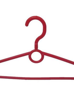 Красные вешалки плечики 40см из пластика для одежды с вращающимся крючком1 фото