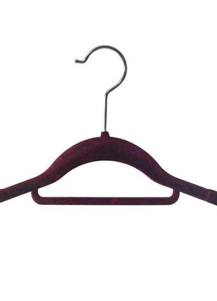 Костюмные плечики-вешалки 42см с бархатным покрытием с перекладиной для галстука