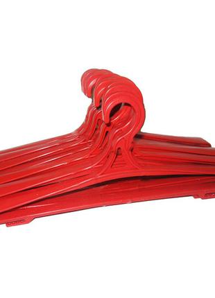 Червоні пластмасові вішаки плічка 42см міцні для верхнього одягу