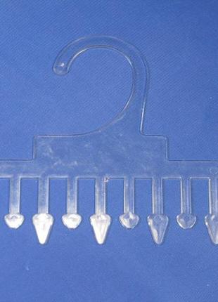 Пластмасове прозоре плічка вішалка 16см з зубцями для нижньої білизни і купальників