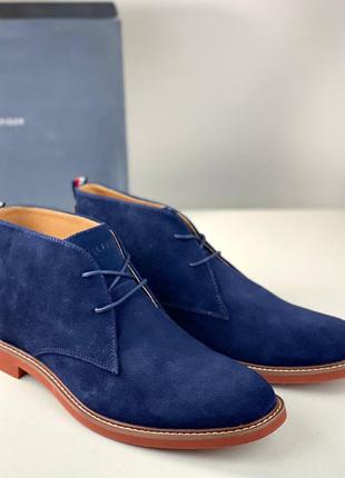 Ботинки мужские натуральные замша кожа синие брендовые оригинал Classic tommy hilfiger