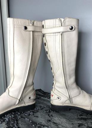 Белые байкерские кожаные грубые боты сапоги ботинки мото rundholz as98 allsaints3 фото