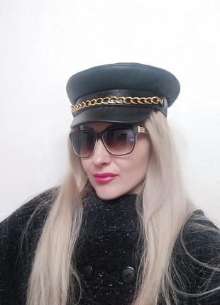 Кепка из натуральной кожи. кепи кожаная. шкіряна кепі жіноча. капітанка. фуражка кожаная.