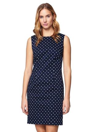 Grant платье синее в белый горох классика футляр