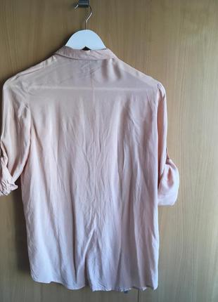 Сорочка рубашка блуза pull & bear, персикового цвета, беж, віскоза2 фото