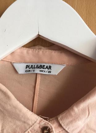 Сорочка рубашка блуза pull & bear, персикового цвета, беж, віскоза3 фото