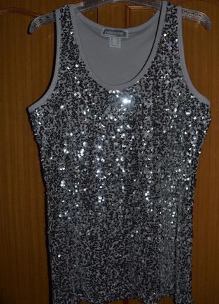 Сияющая серебром маечка  rainbow collection( турция) для вечеринки