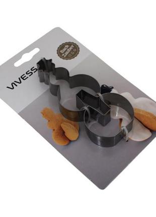 Форма для випічки печива "сніговик" vivess 3d