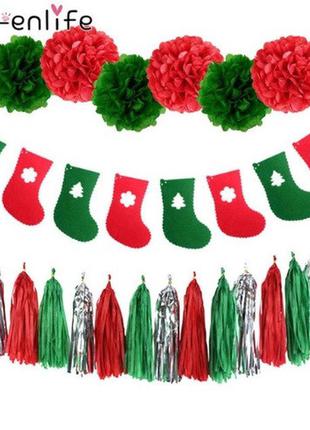 Новогодние гирлянды на стену набор one size разноцветный